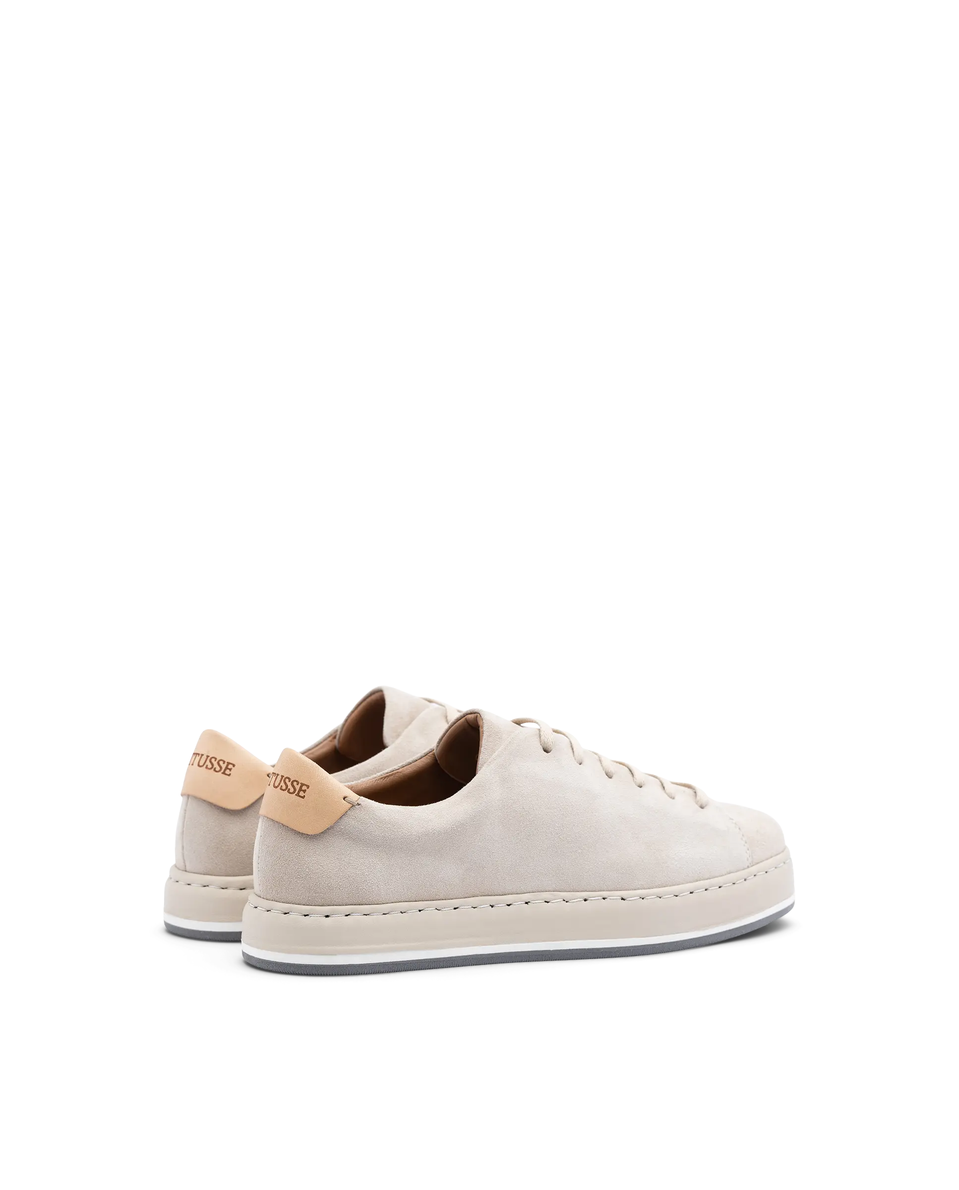 Libby Beige Goat Suede Lace-Up Sneakers