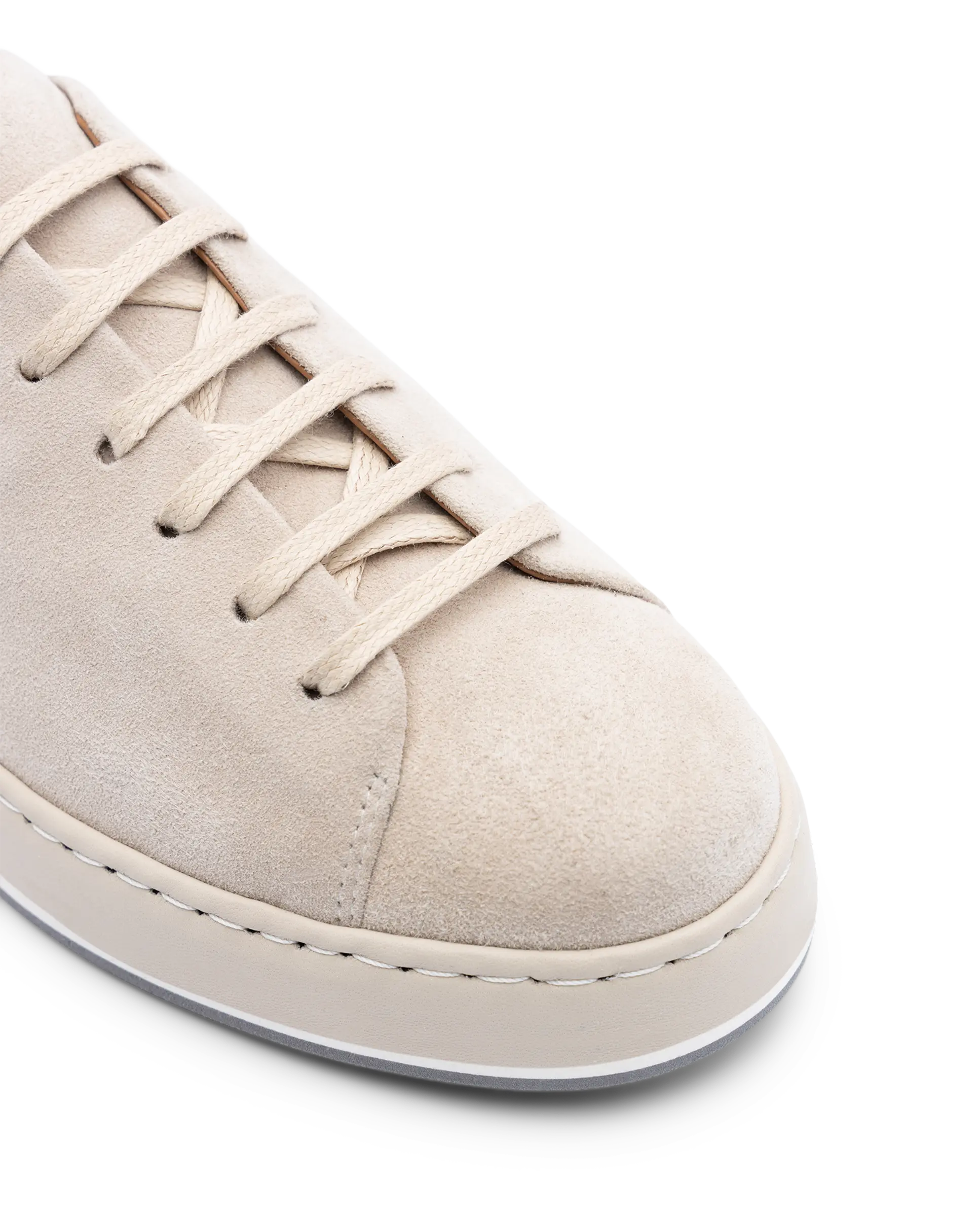 Libby Beige Goat Suede Lace-Up Sneakers