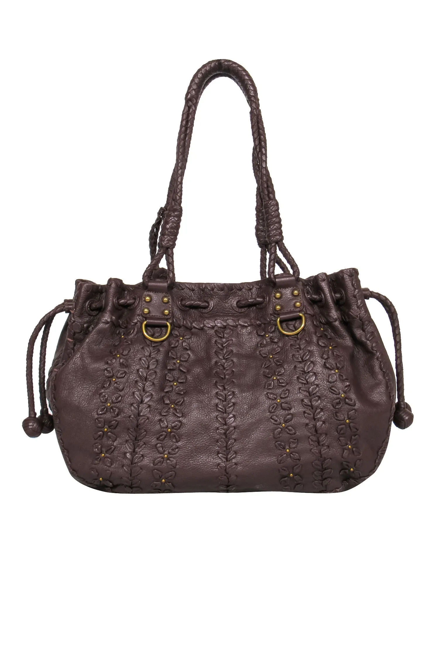 Lockheart - Brown Leather Handstitched Shoulder Bag