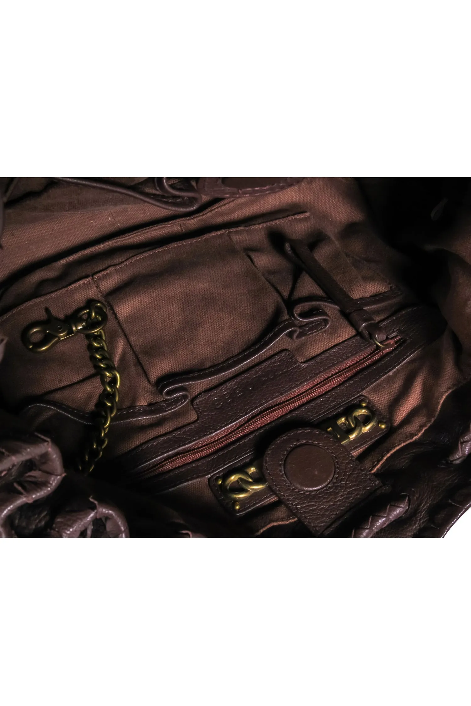 Lockheart - Brown Leather Handstitched Shoulder Bag