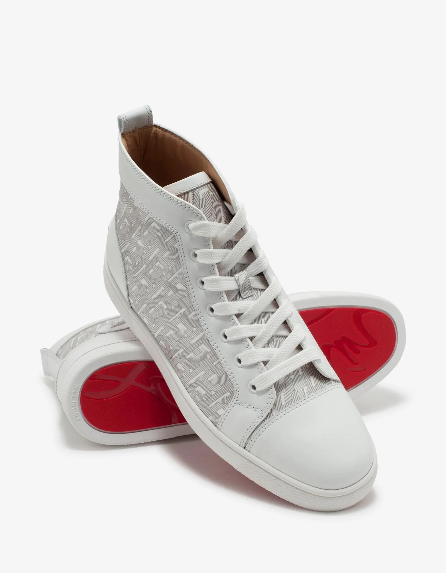 Louis CL Motif White High Top Trainers