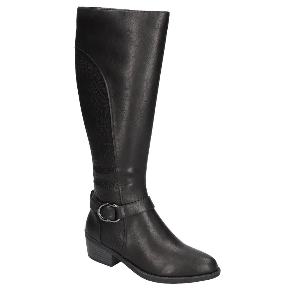 Luella Embossed Zippered Riding Boots