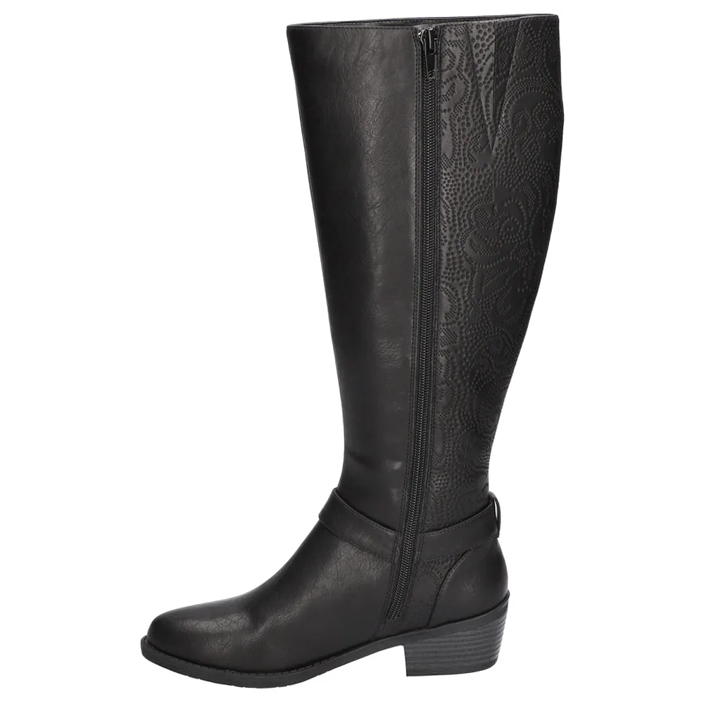 Luella Embossed Zippered Riding Boots