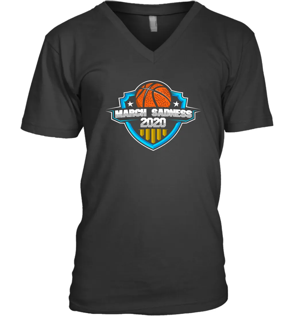 March Sadness 2020 March Madness Basketball Coronacation V-Neck T-Shirt