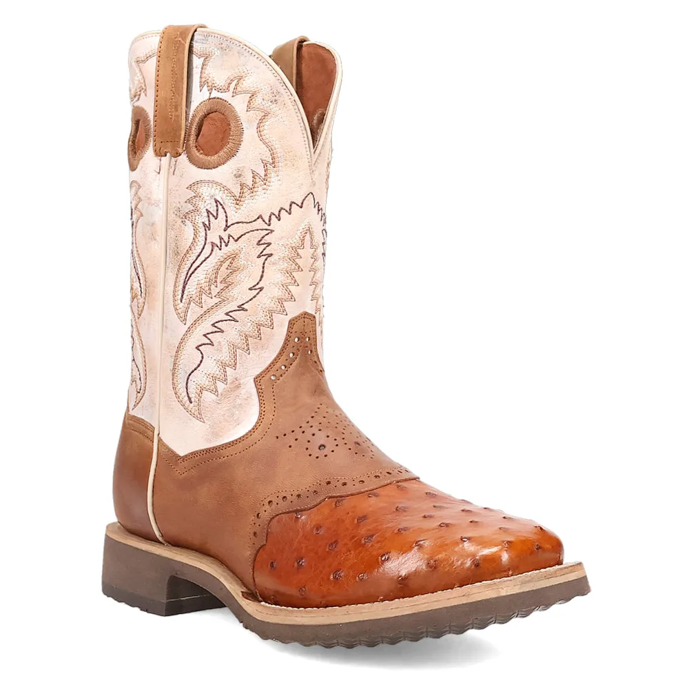 Martel Ostrich Embroidered Square Toe Cowboy Boots