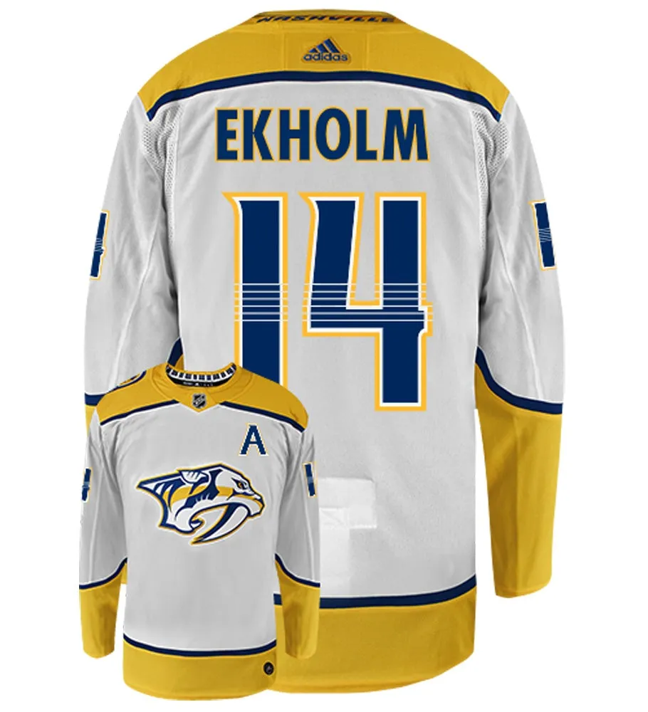 Mattias Ekholm Nashville Predators Adidas Authentic Away NHL Hockey Jersey     