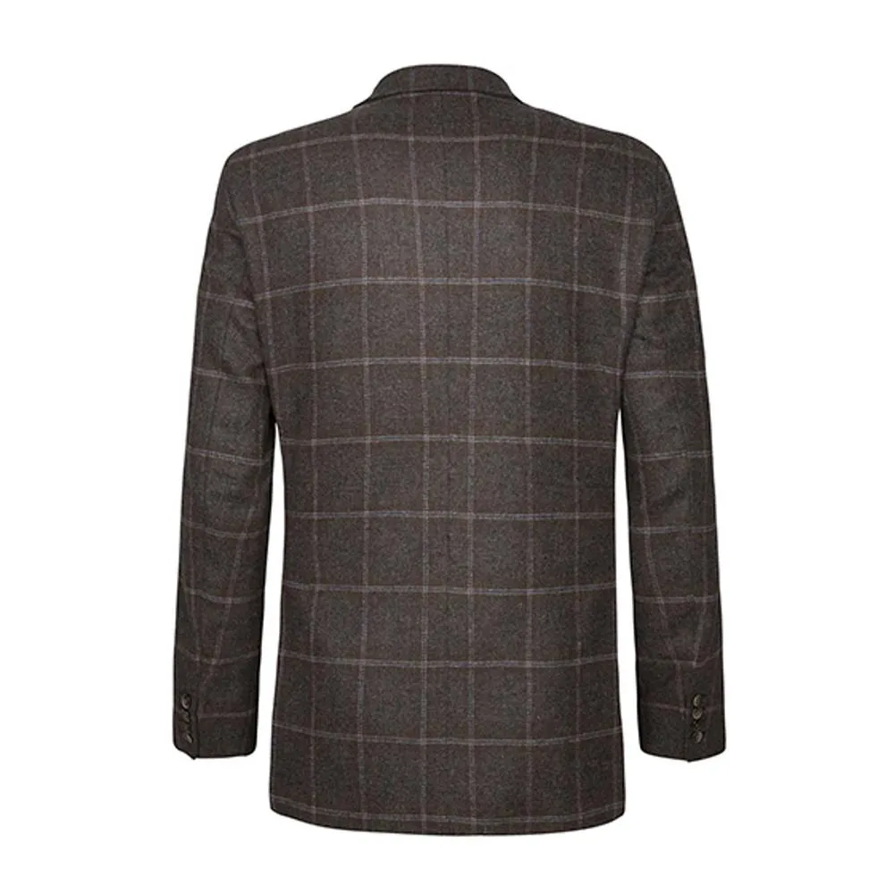 Men's Hackett, Large Deco Check Jacket in Green &  Brown