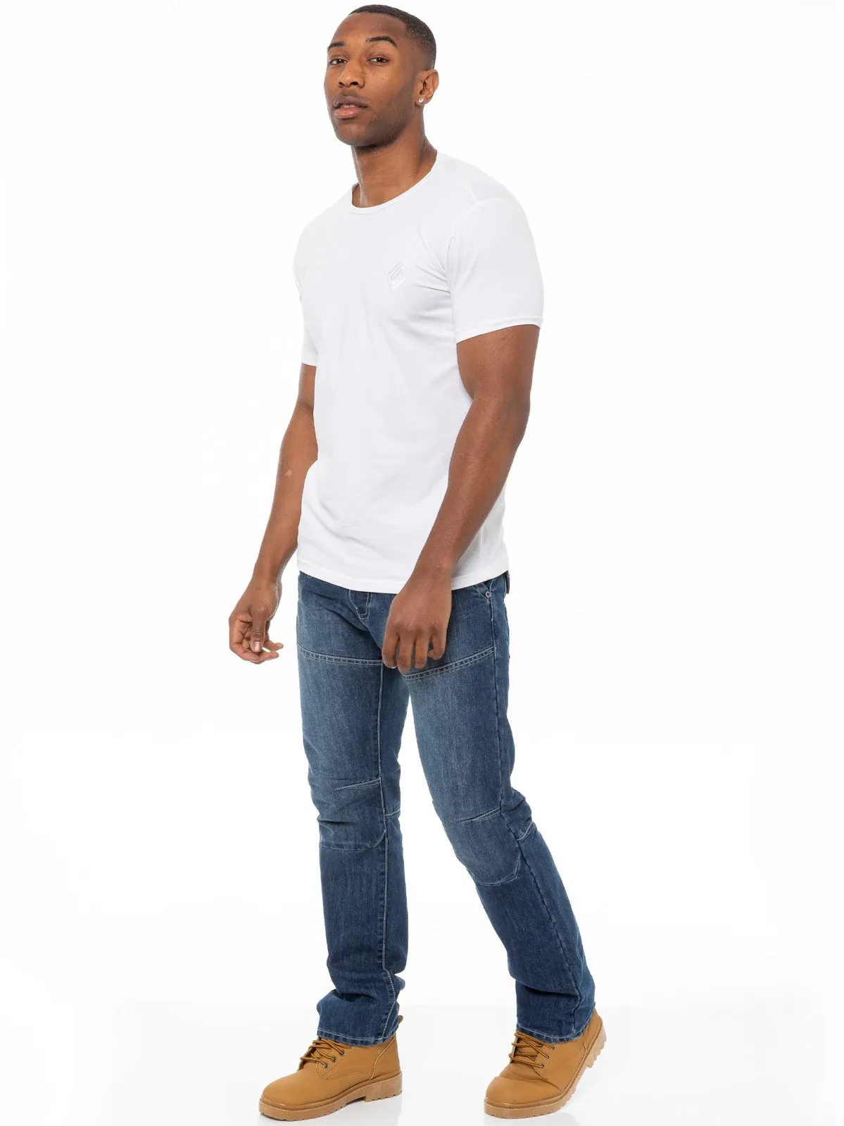 Mens Midwash Straight Fit Denim Jeans EZ243 | Enzo Designer Menswear