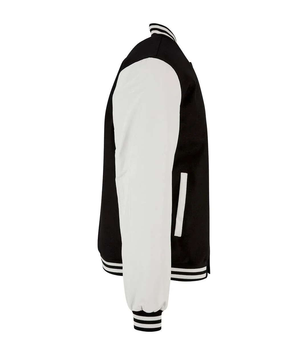 Mens old school college varsity jacket black/white Build Your Brand