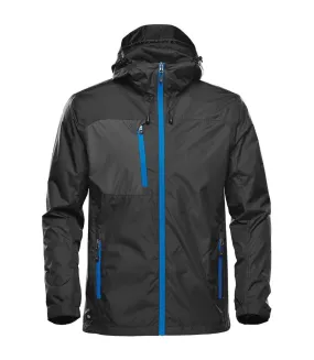 Mens olympia soft shell jacket black/azure blue Stormtech