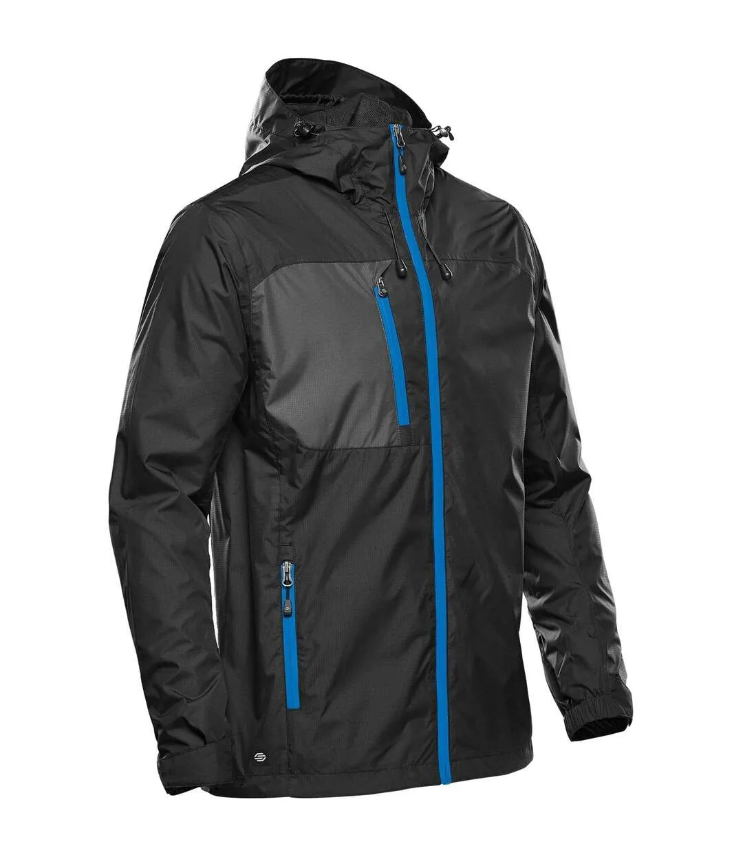 Mens olympia soft shell jacket black/azure blue Stormtech