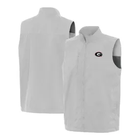 Men's Antigua  Stone Georgia Bulldogs Brisk Full-Zip Vest