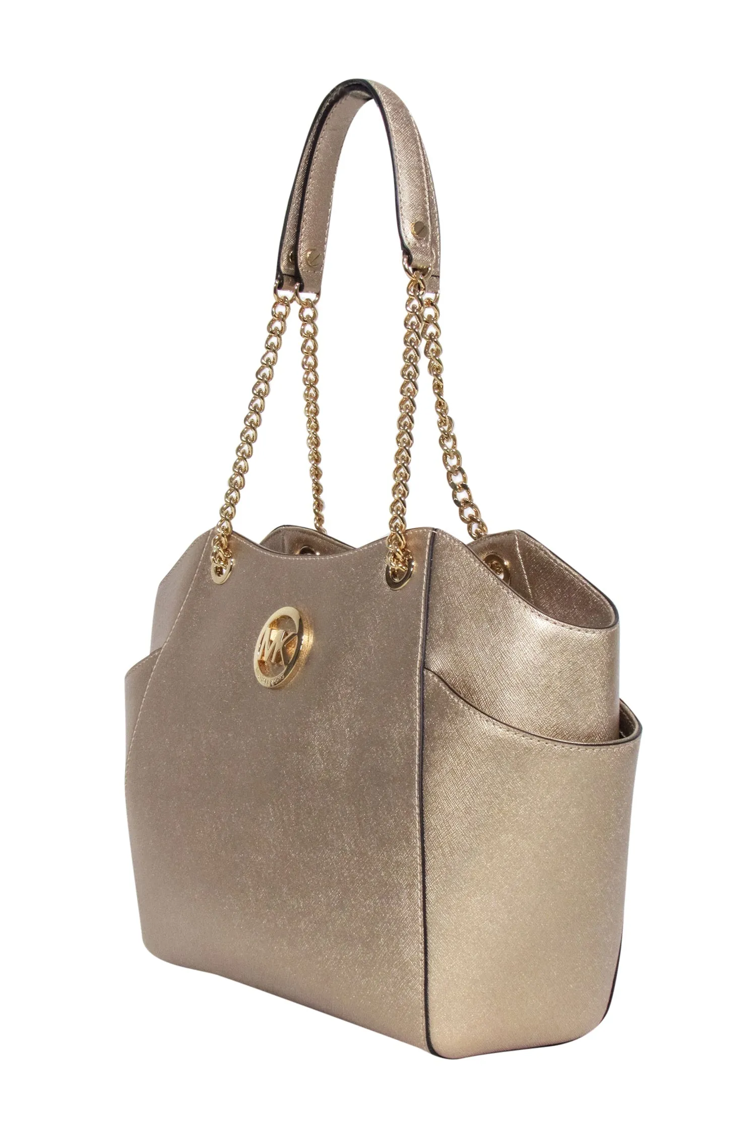 Michael Kors - Gold Saffiano Leather Chain Strap Shoulder Bag