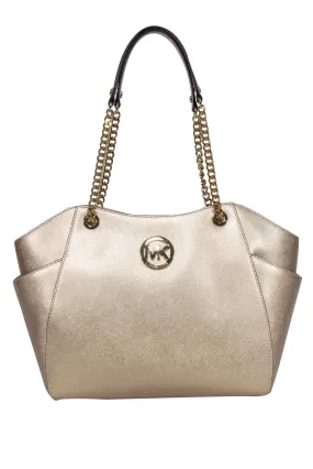 Michael Kors - Gold Saffiano Leather Chain Strap Shoulder Bag