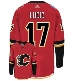 Milan Lucic Calgary Flames Adidas Authentic Home NHL Hockey Jersey     