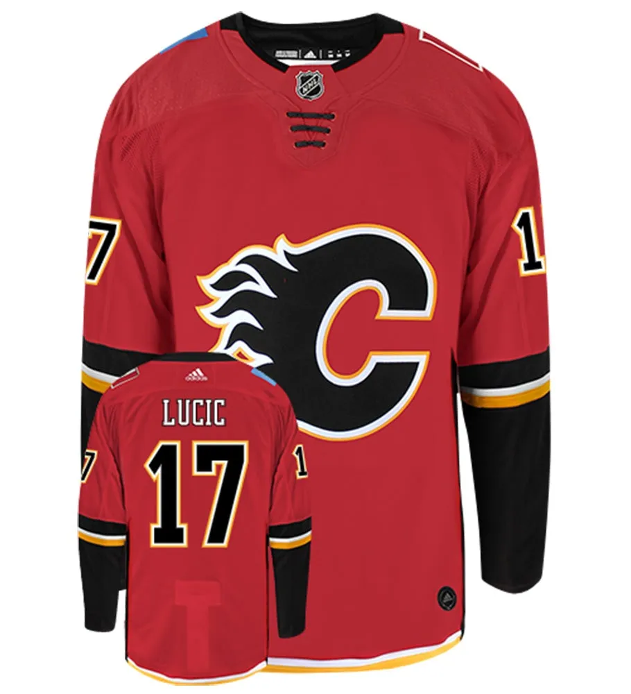 Milan Lucic Calgary Flames Adidas Authentic Home NHL Hockey Jersey     