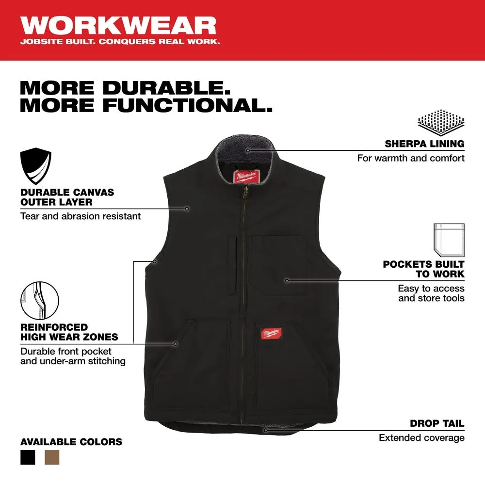 Milwaukee Tools Heavy Duty Sherpa-Lined Vest Black 801B