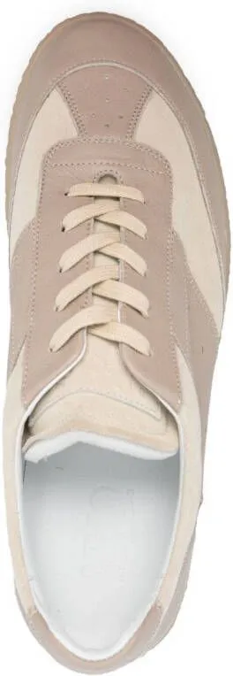 MM6 Maison Margiela 6 Court panelled leather sneakers Neutrals