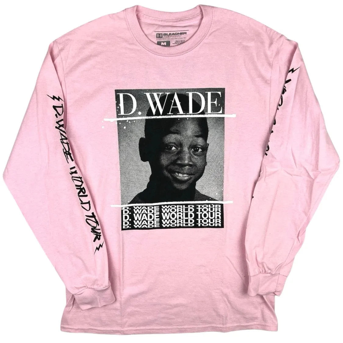 NBA Pink Dwayne D. Wade World Basketball Graphic Tour T-Shirt Tee Top Size M