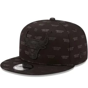 New Era Chicago Bulls NBA 9FIFTY Monogram AOP Baseball Cap - Black