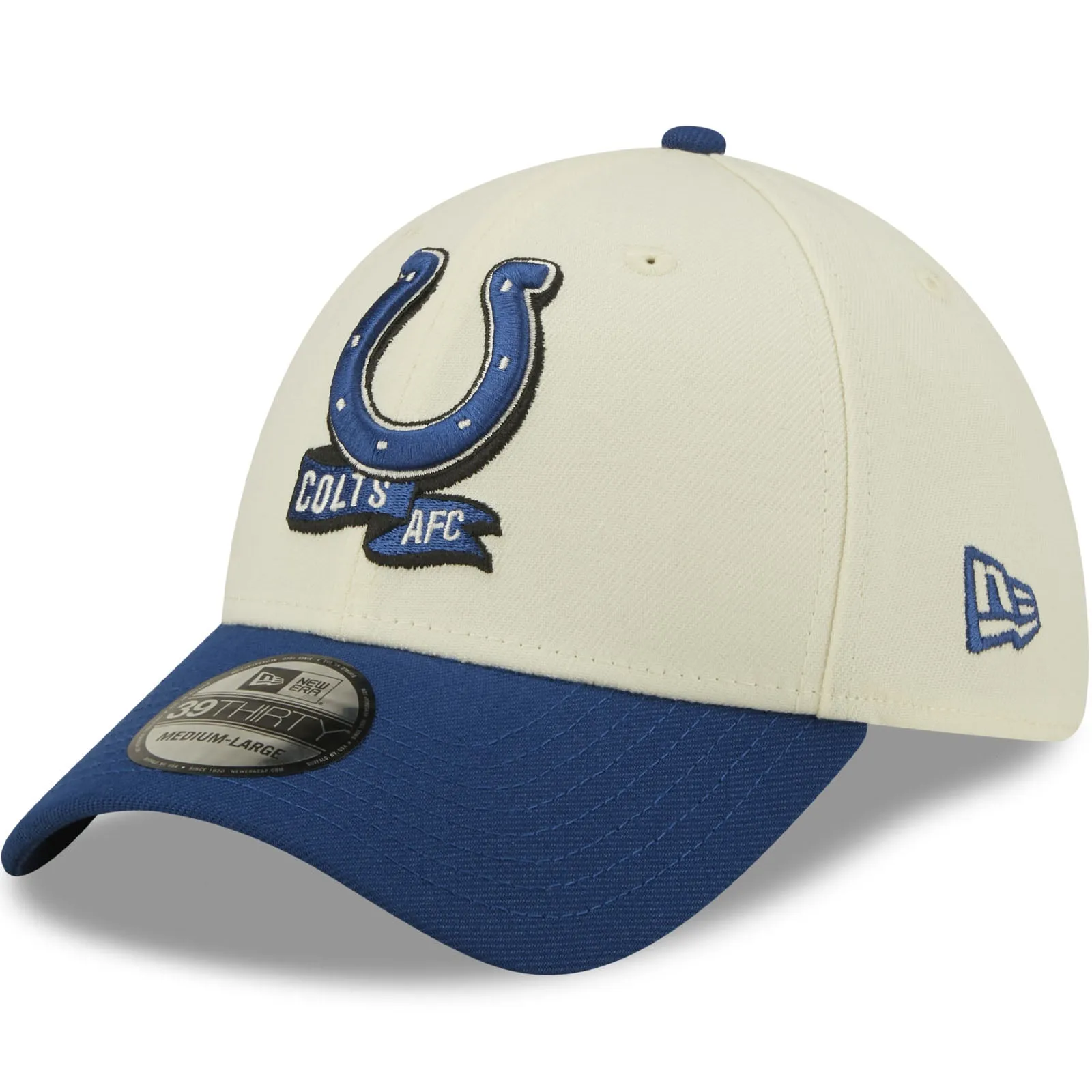 New Era Indianapolis Colts NFL 2022 Sideline 39THIRTY Baseball Cap - Cream