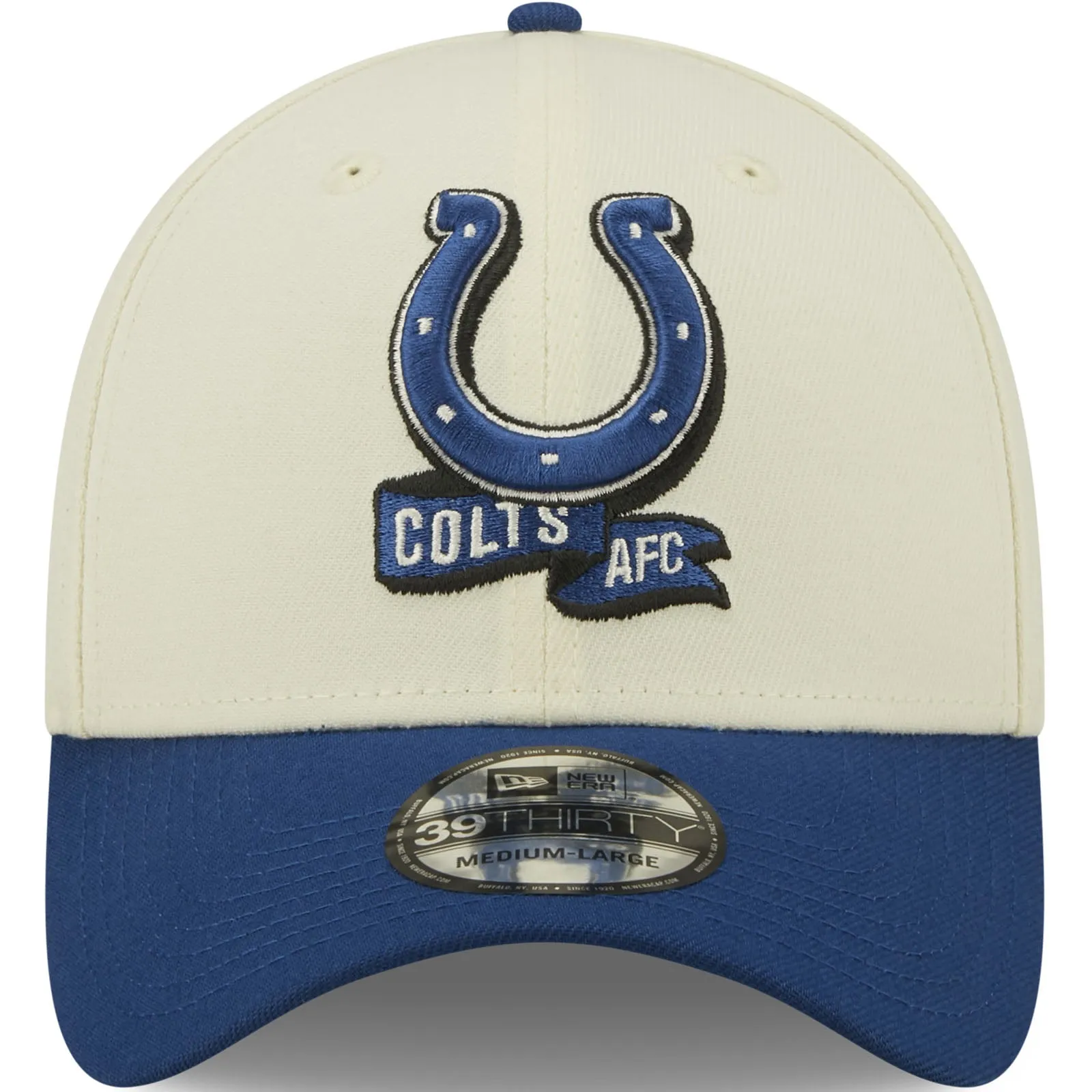 New Era Indianapolis Colts NFL 2022 Sideline 39THIRTY Baseball Cap - Cream