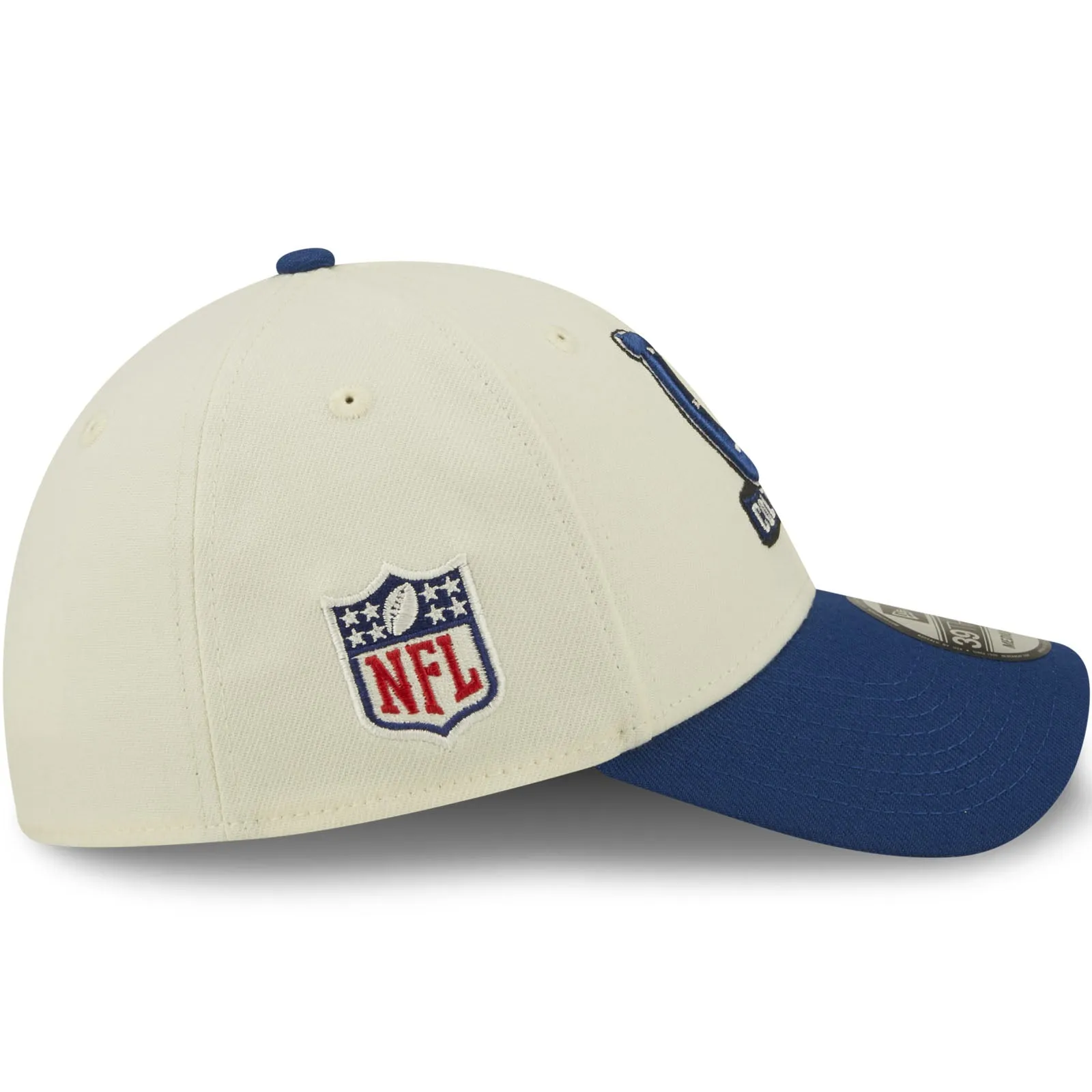 New Era Indianapolis Colts NFL 2022 Sideline 39THIRTY Baseball Cap - Cream