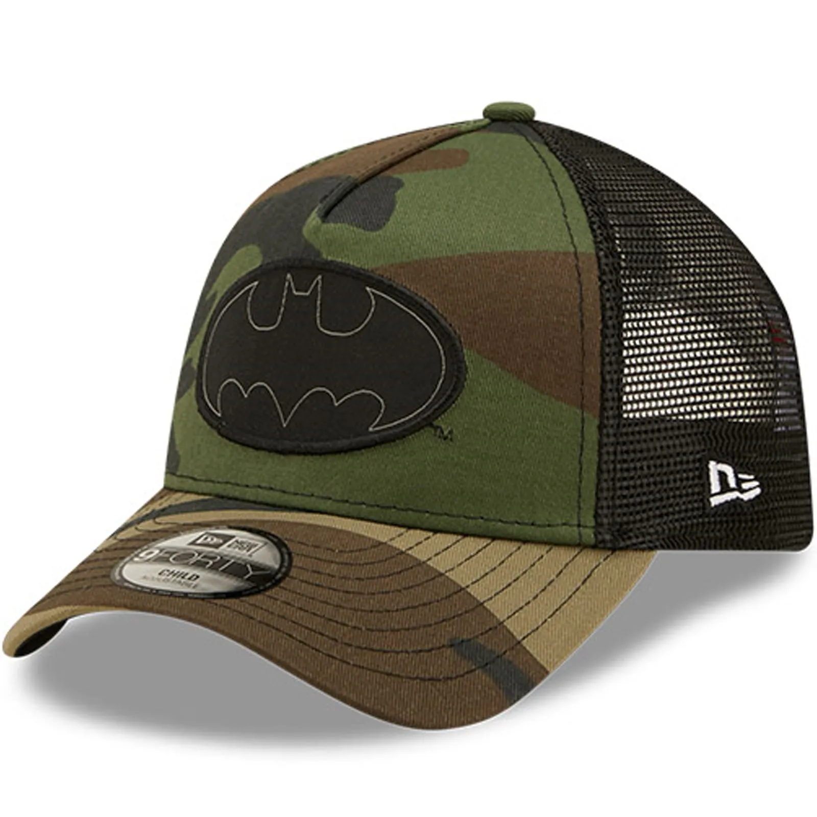 New Era Kids Batman Superhero 9FORTY Baseball Trucker Cap - Camo