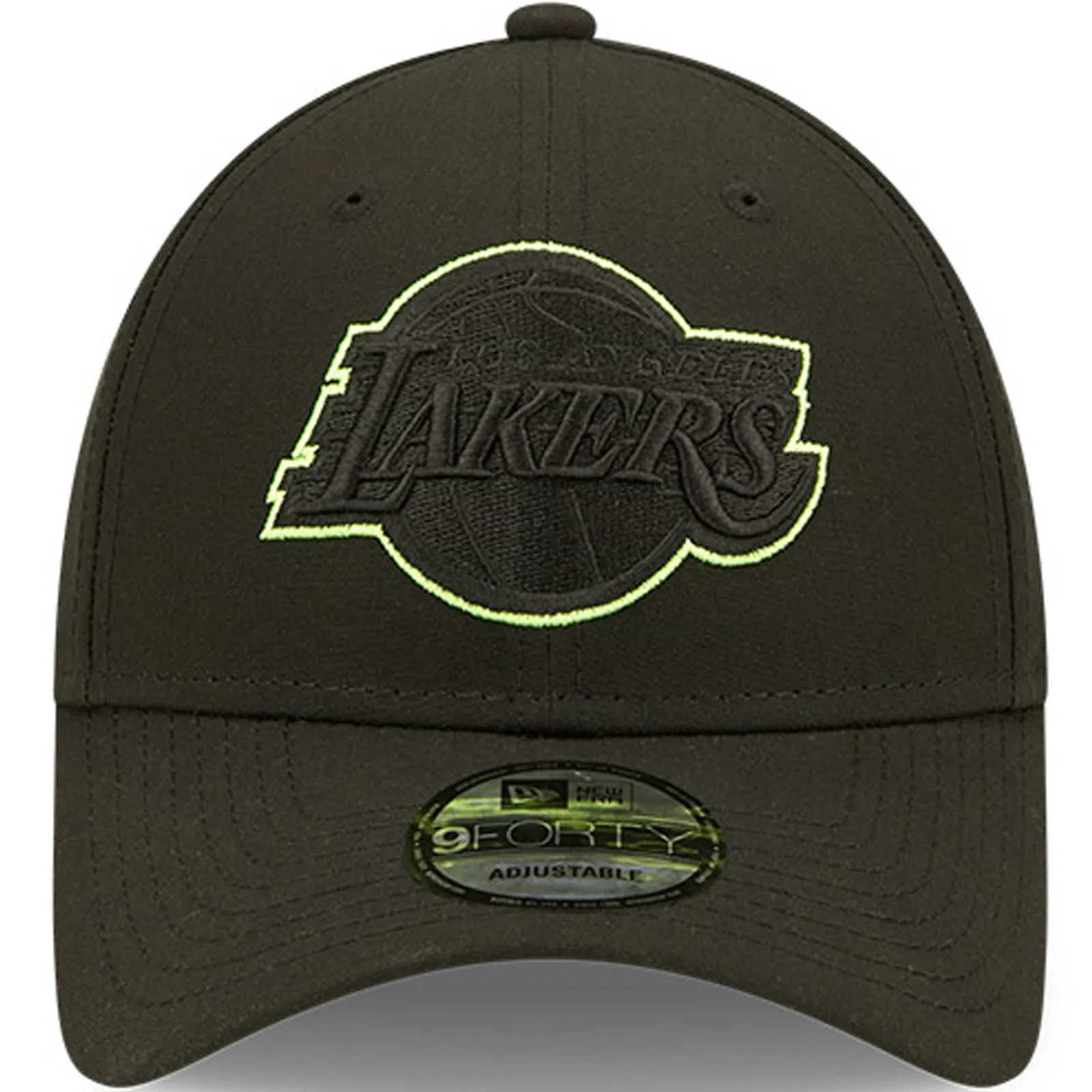 New Era LA Lakers 9FORTY Repreve Neon Baseball Cap  - Black