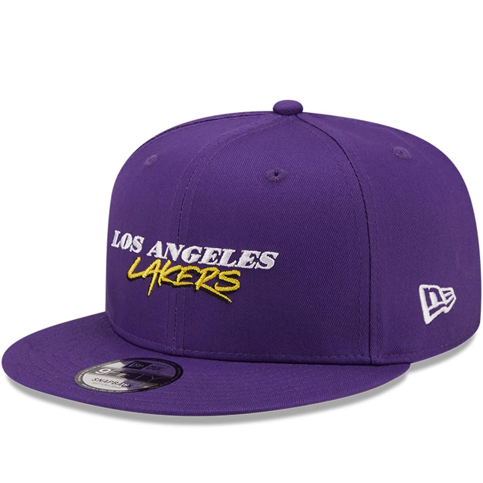 New Era LA Lakers NBA Script Team 9FIFTY Baseball Cap - Purple