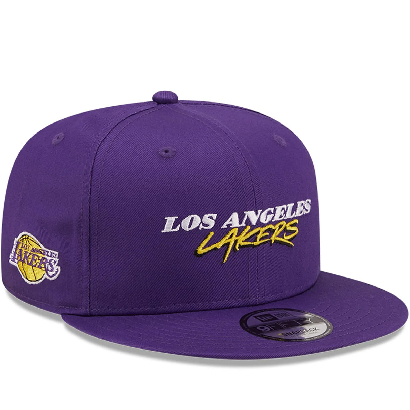 New Era LA Lakers NBA Script Team 9FIFTY Baseball Cap - Purple