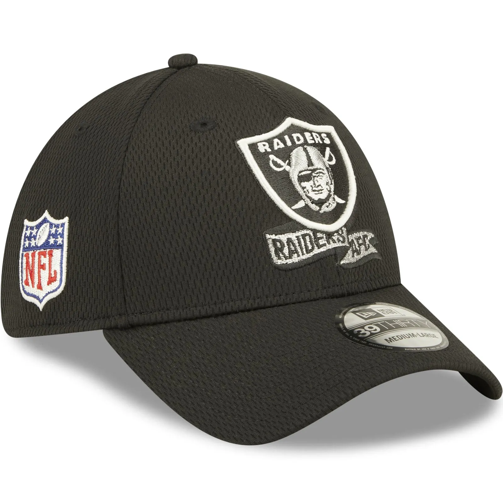 New Era Las Vegas Raiders NFL 39THIRTY Sideline Coach 2022 Baseball Cap Black