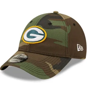 New Era Mens Green Bay Packers 9FORTY NFL Camo Baseball Cap - Green