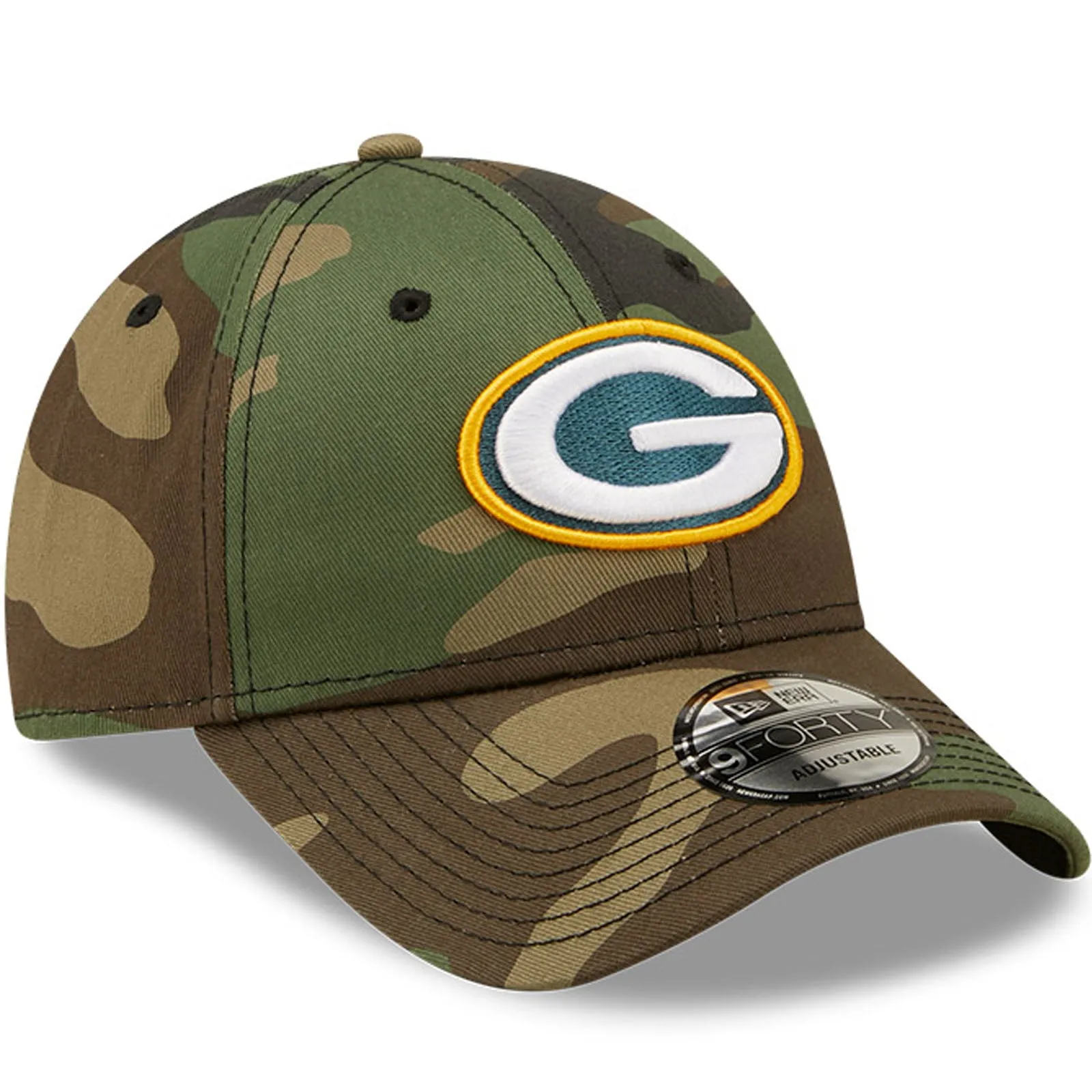 New Era Mens Green Bay Packers 9FORTY NFL Camo Baseball Cap - Green