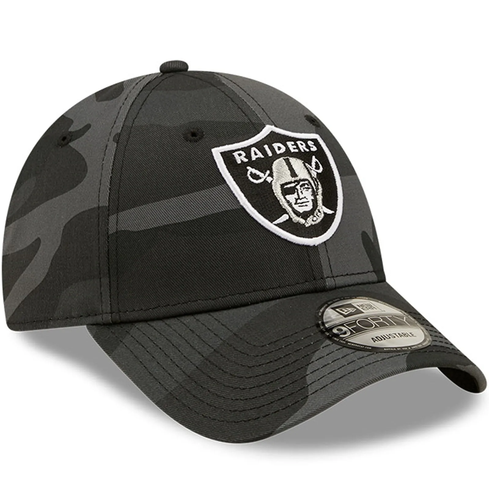 New Era Mens Las Vegas Raiders 9FORTY NFL Camo Baseball Cap - Grey