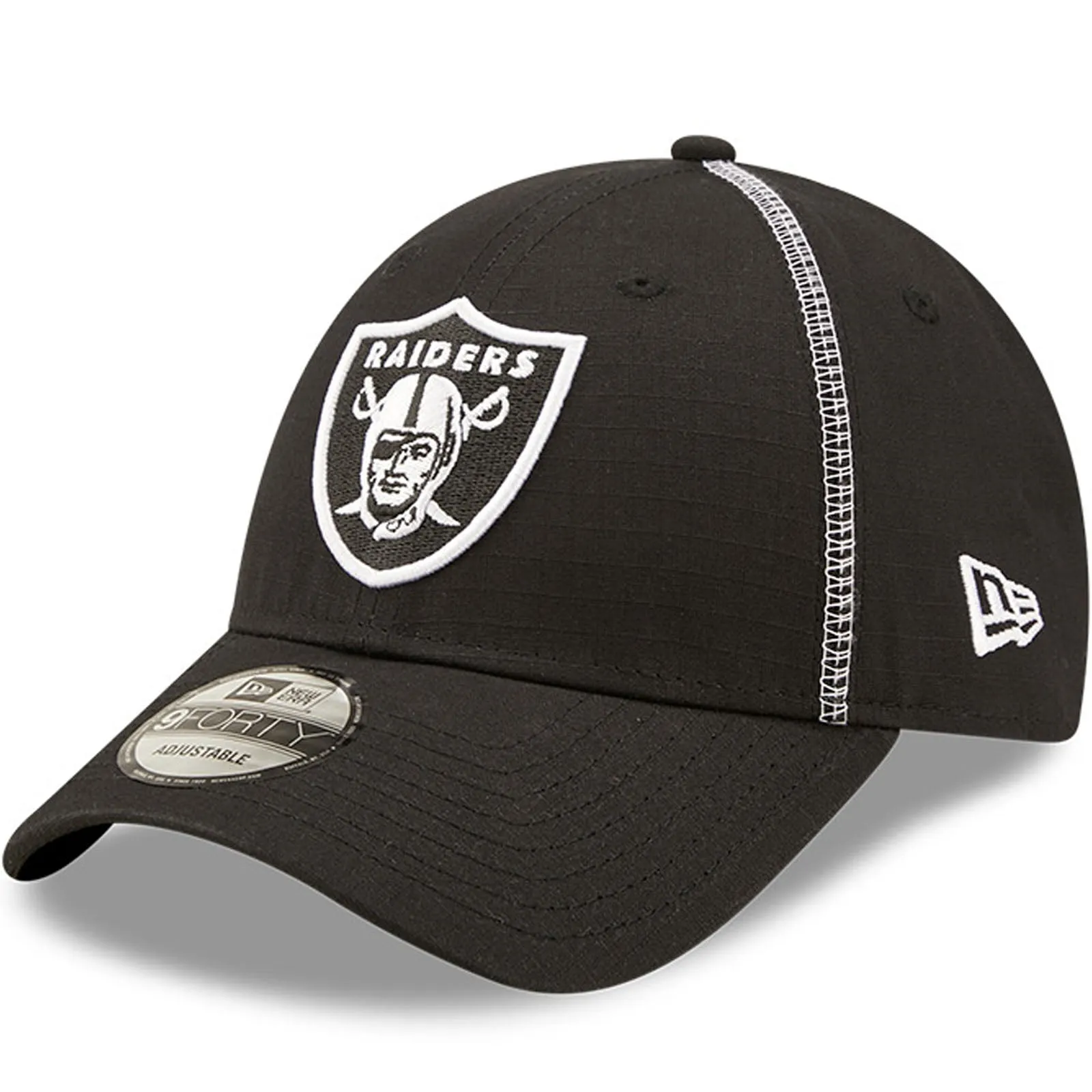 New Era Mens Las Vegas Raiders 9FORTY NFL Ripstop Baseball Cap - Black