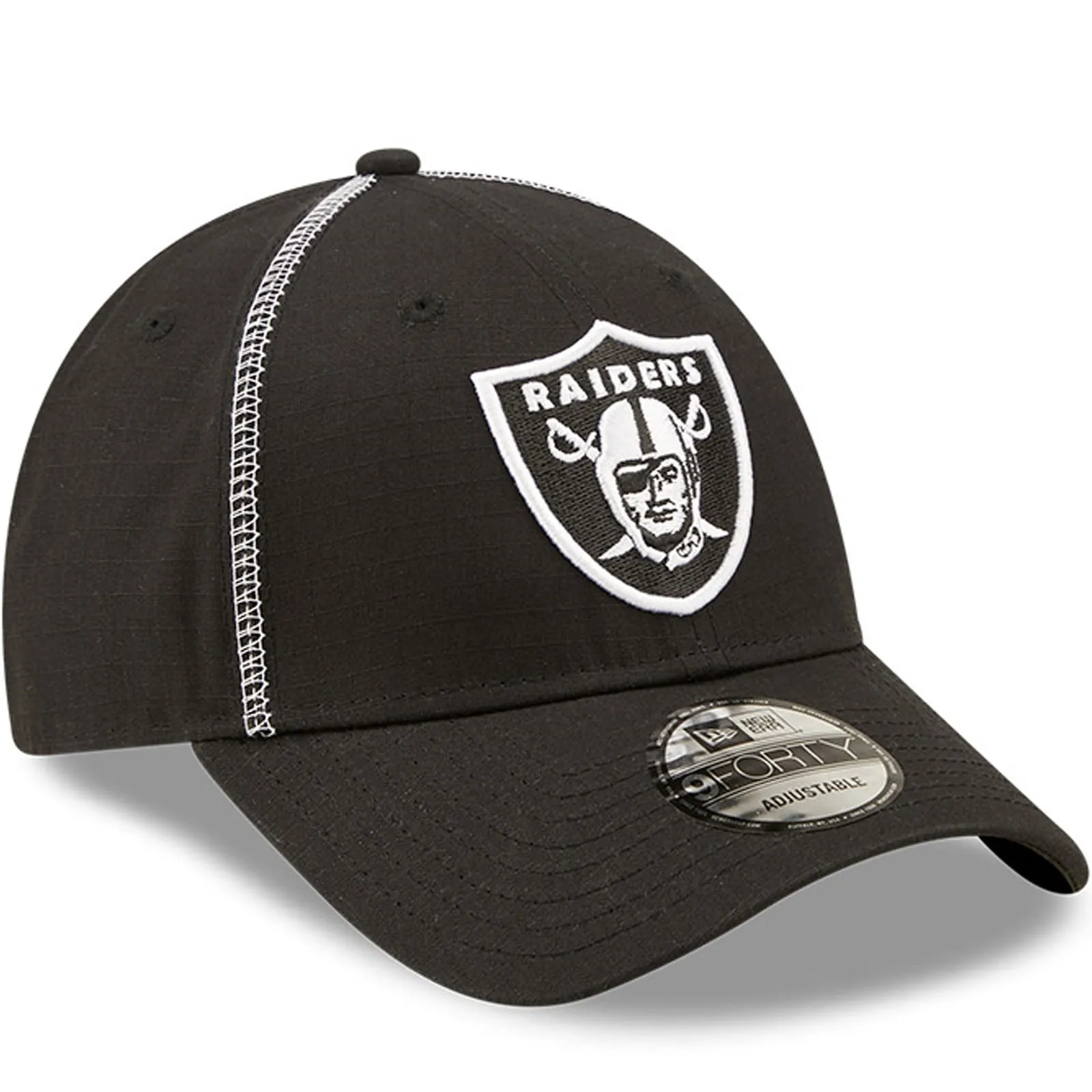 New Era Mens Las Vegas Raiders 9FORTY NFL Ripstop Baseball Cap - Black