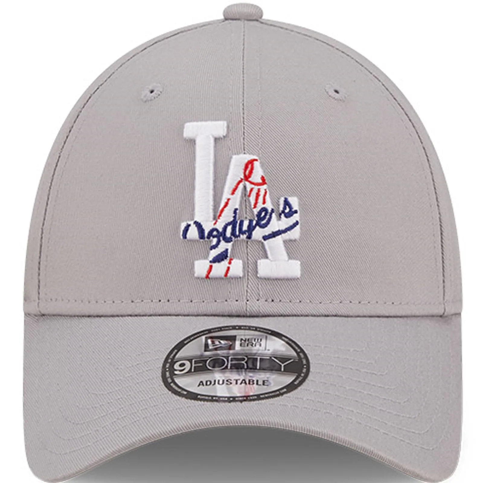 New Era Mens Los Angeles Dodgers 9FORTY MLB Logo Infill Baseball Cap - Grey