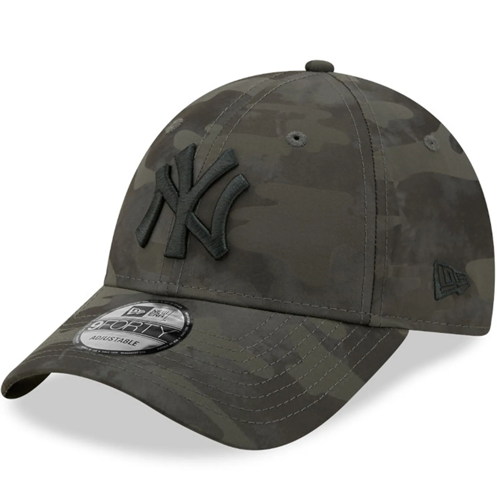 New Era Mens New York Yankees 9FORTY MLB Tonal Camo Baseball Cap - Grey