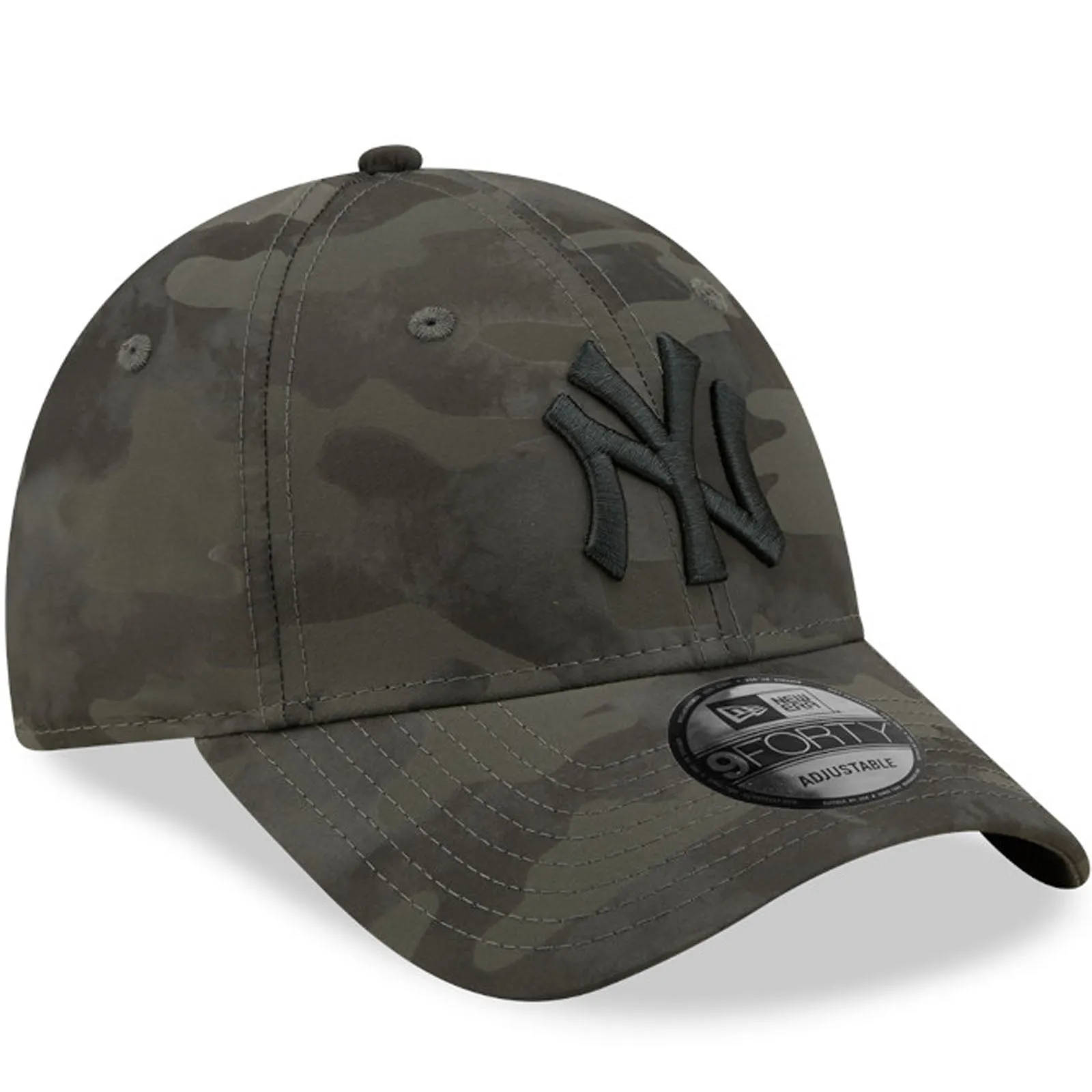 New Era Mens New York Yankees 9FORTY MLB Tonal Camo Baseball Cap - Grey