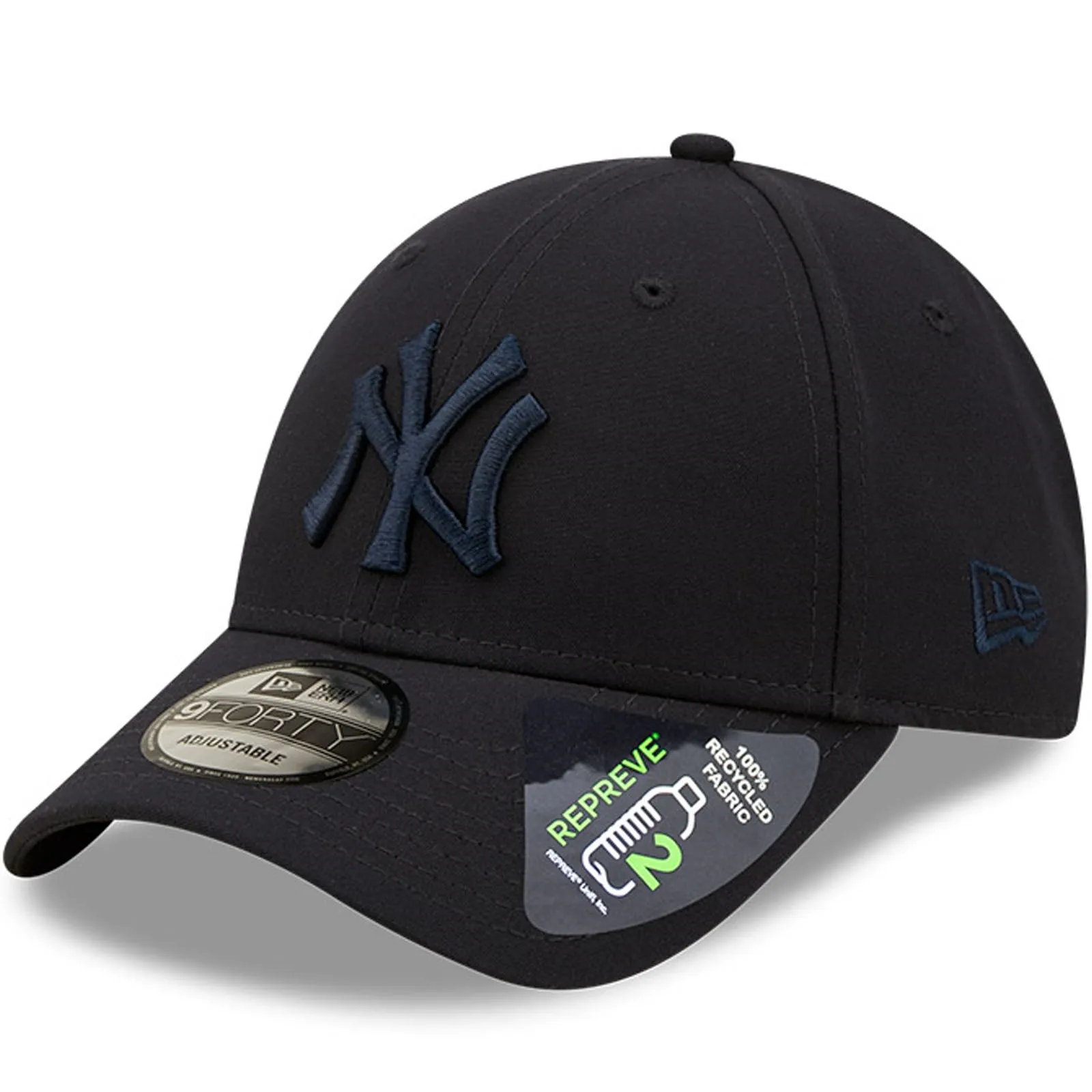 New Era Mens New York Yankees 9FORTY MLB Tonal Repreve Baseball Cap - Navy