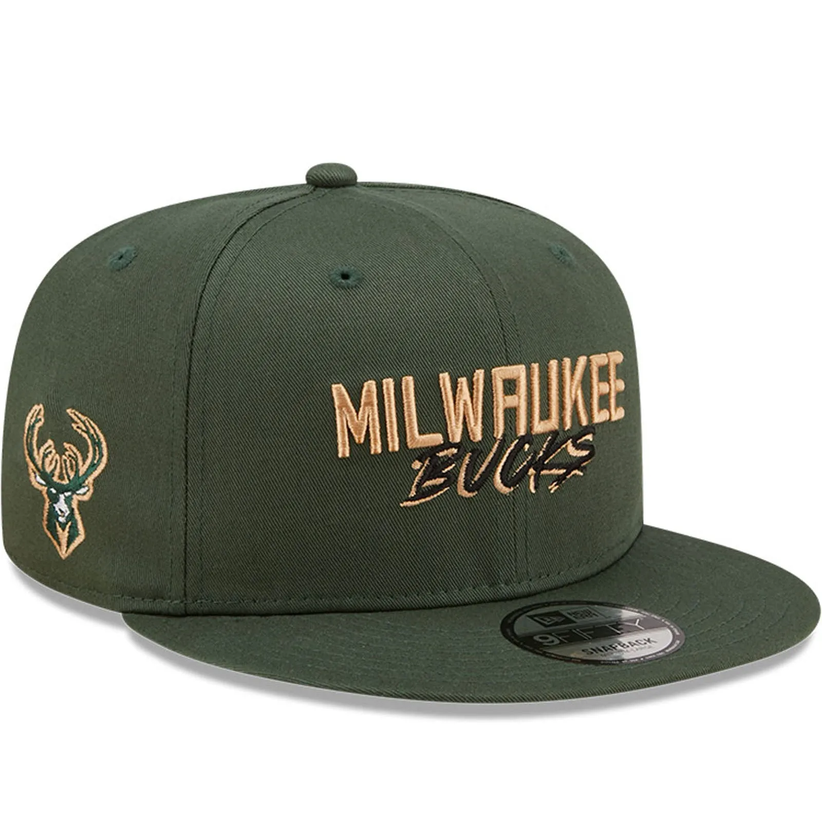 New Era Milwaukee Bucks NBA Script Team 9FIFTY Baseball Cap - Green