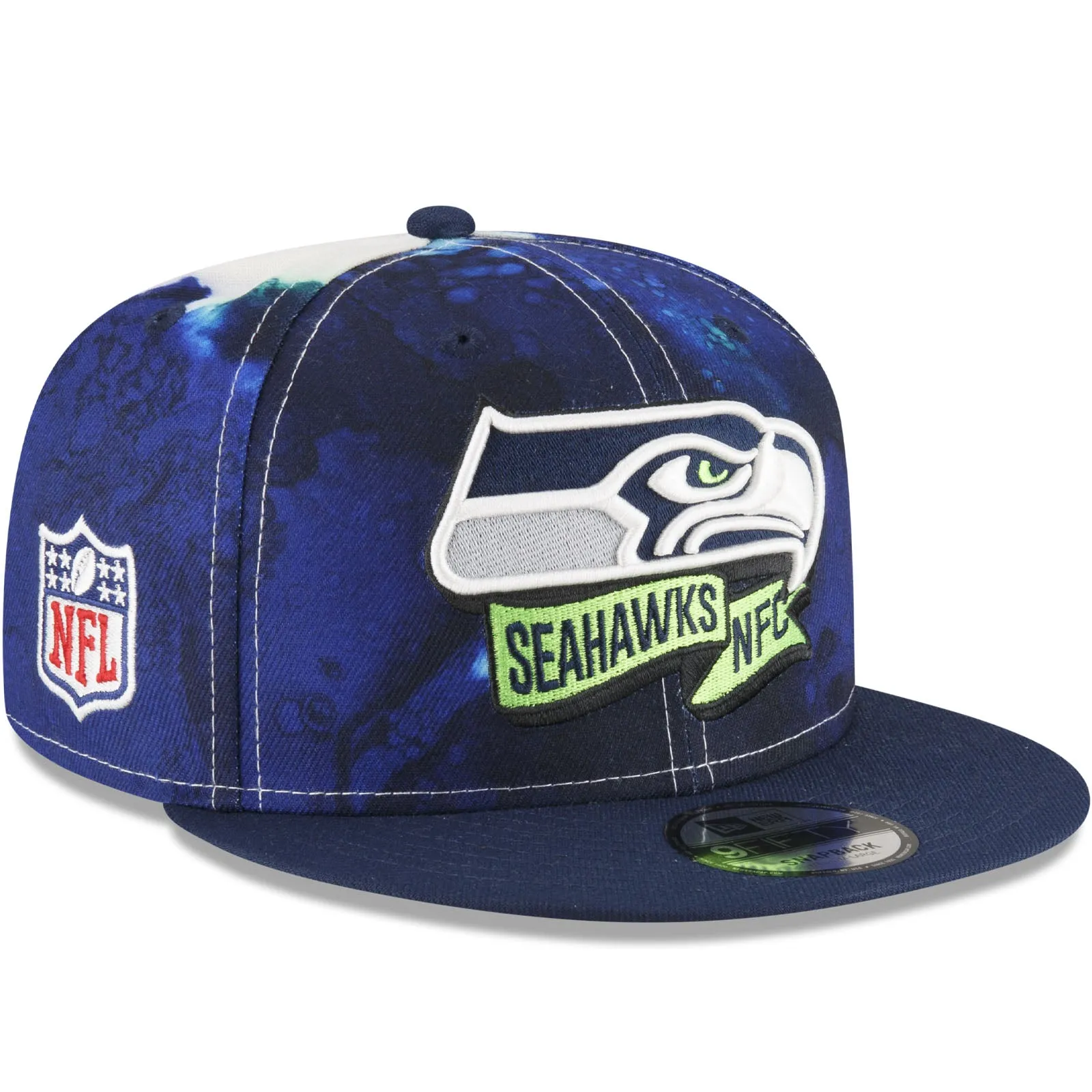 New Era Seattle Seahawks NFL 2022 Sideline Ink 9FIFTY Baseball Cap - Blue