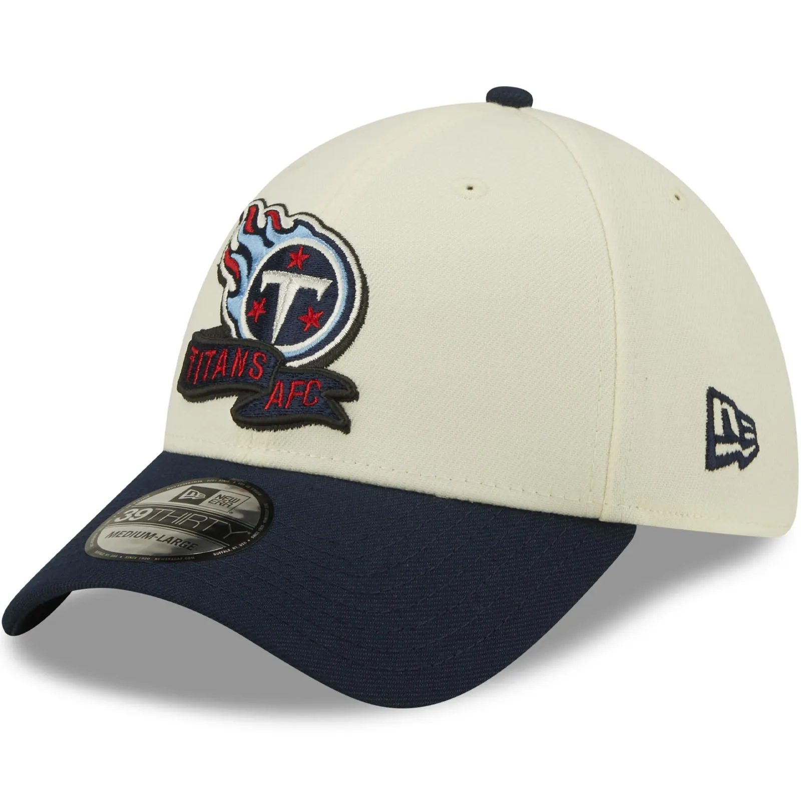 New Era Tennessee Titans NFL 2022 Sideline 39THIRTY Baseball Cap - Cream