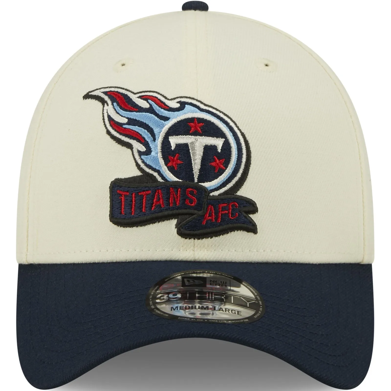 New Era Tennessee Titans NFL 2022 Sideline 39THIRTY Baseball Cap - Cream