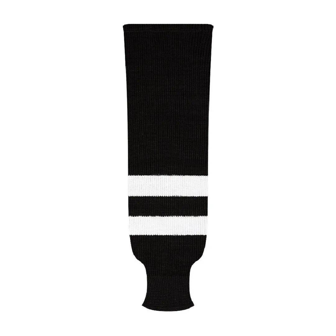 NHL Pattern 9800 Knit Hockey Socks: Black White