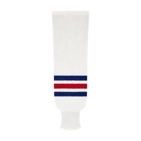 NHL Pattern 9800 Knit Hockey Socks: New York Rangers White