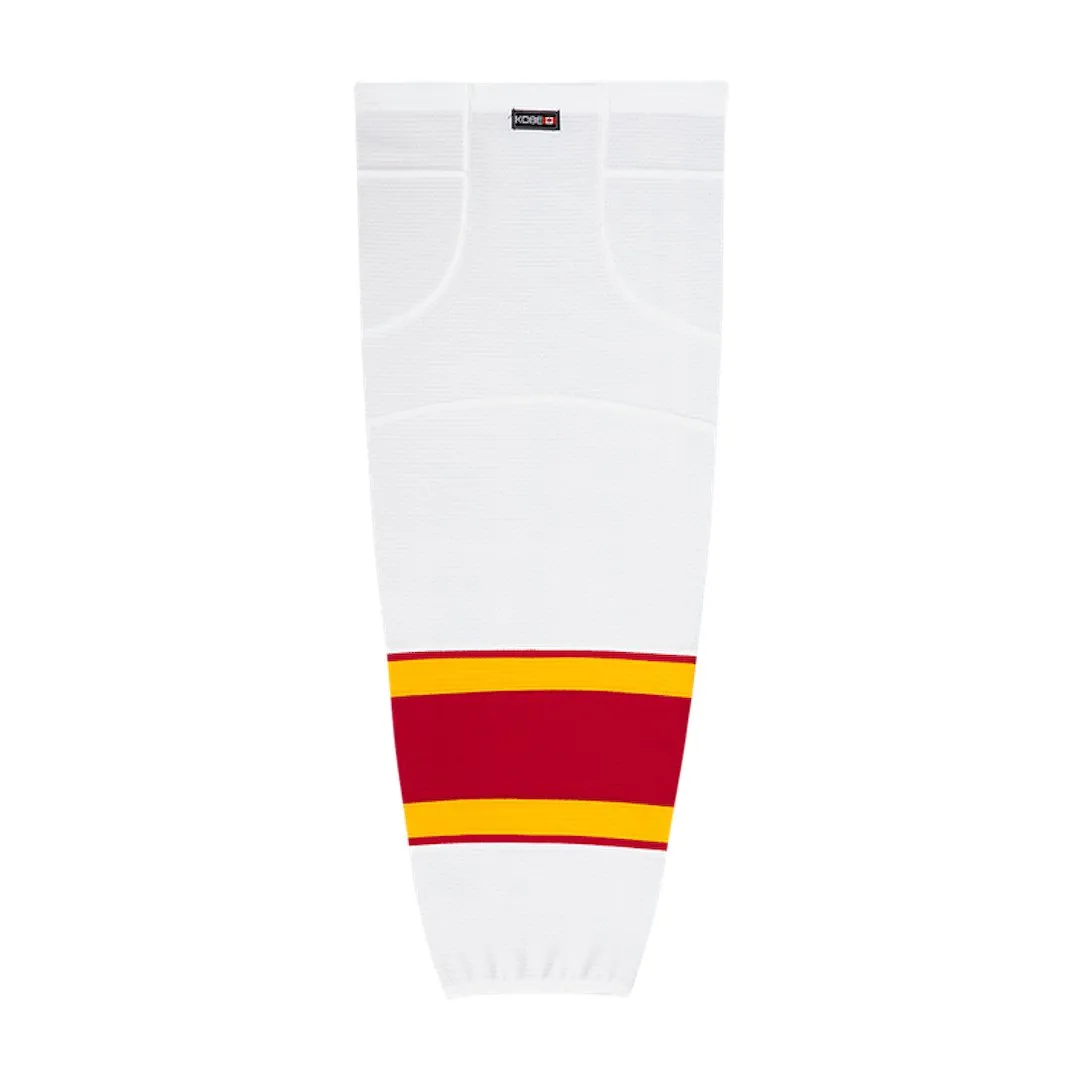 NHL Pattern K3G Pro Hockey Socks: Calgary Flames White