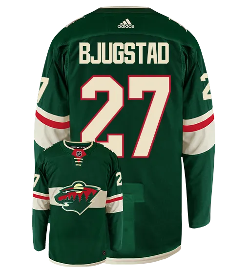 Nick Bjugstad Minnesota Wild Adidas Authentic Home NHL Hockey Jersey     