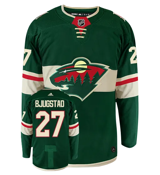 Nick Bjugstad Minnesota Wild Adidas Authentic Home NHL Hockey Jersey     